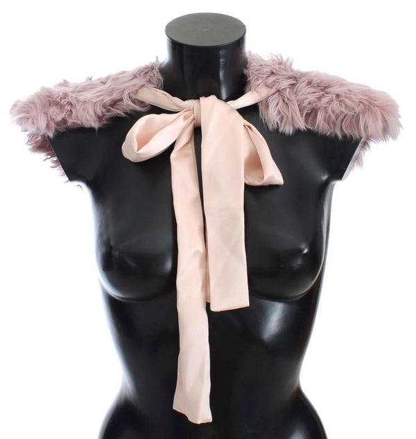 Pink Alpaca Strap Collar Scarf