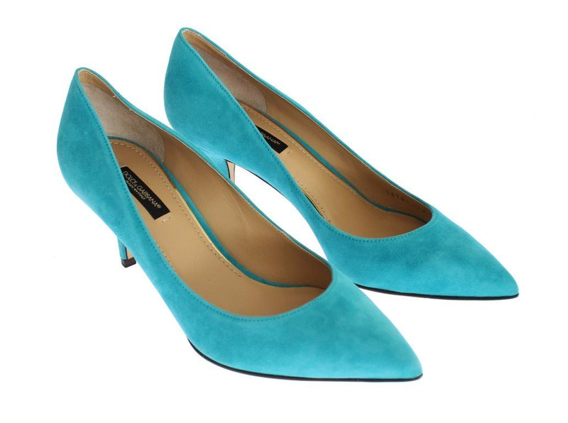 Blue Suede Classic Heels Pumps