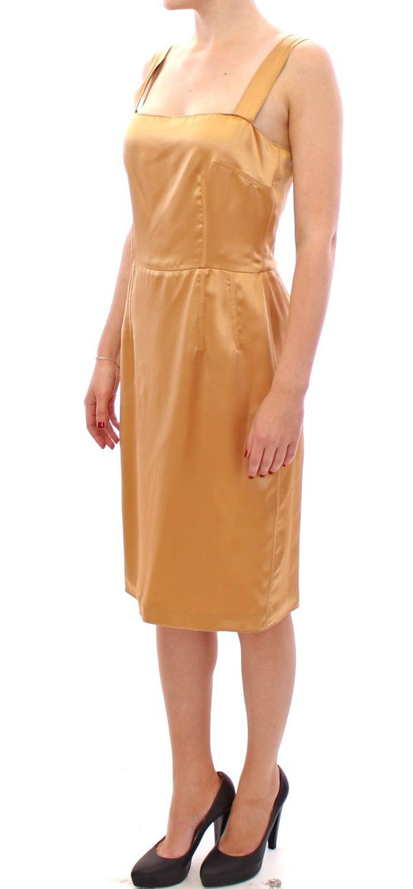 Bronze silk sheath dress