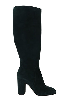 Green Suede High Knee Shoes