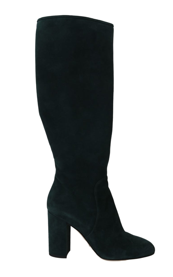 Green Suede High Knee Shoes
