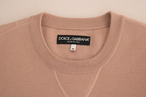 Pink Cashmere Pullover Crew-neck Sweater