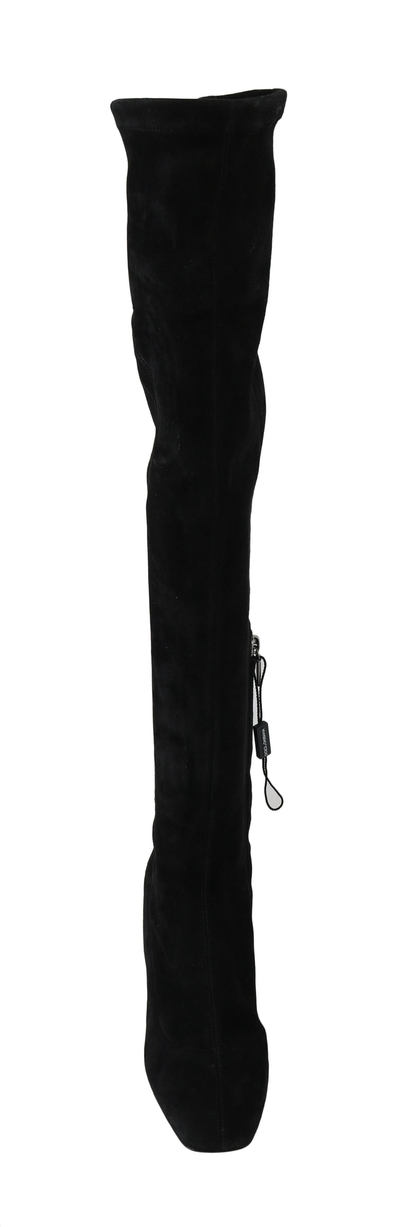 Black Suede Leather Over Knee Boots