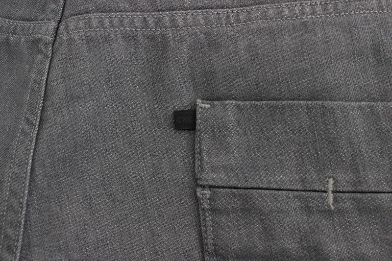 Gray Regular Fit Cotton Pants Jeans