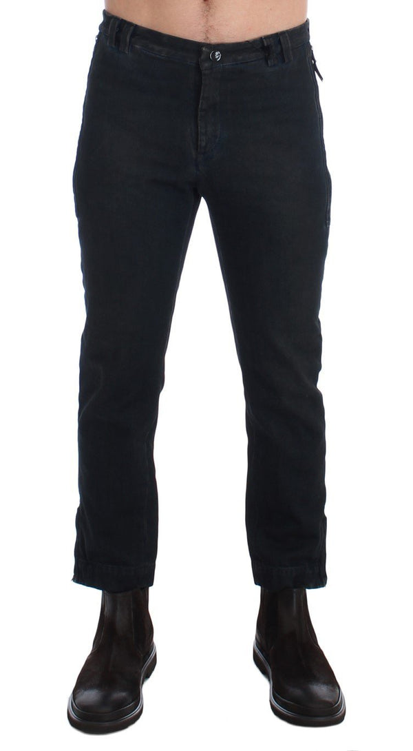 Blue Cotton Slim Pants Denim Jeans