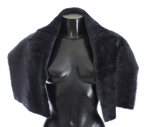 Purple Lambskin Fur Silk Scarf