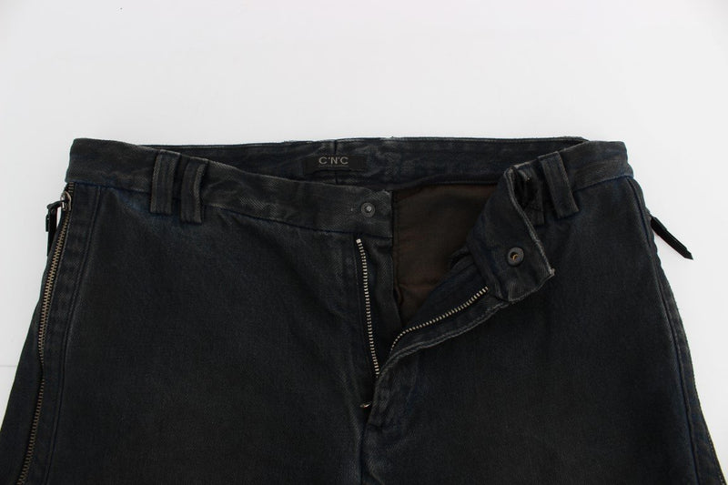 Blue Cotton Slim Pants Denim Jeans