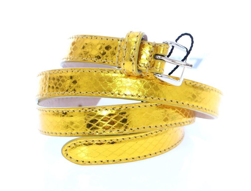 Yellow Snakeskin Logo Belt