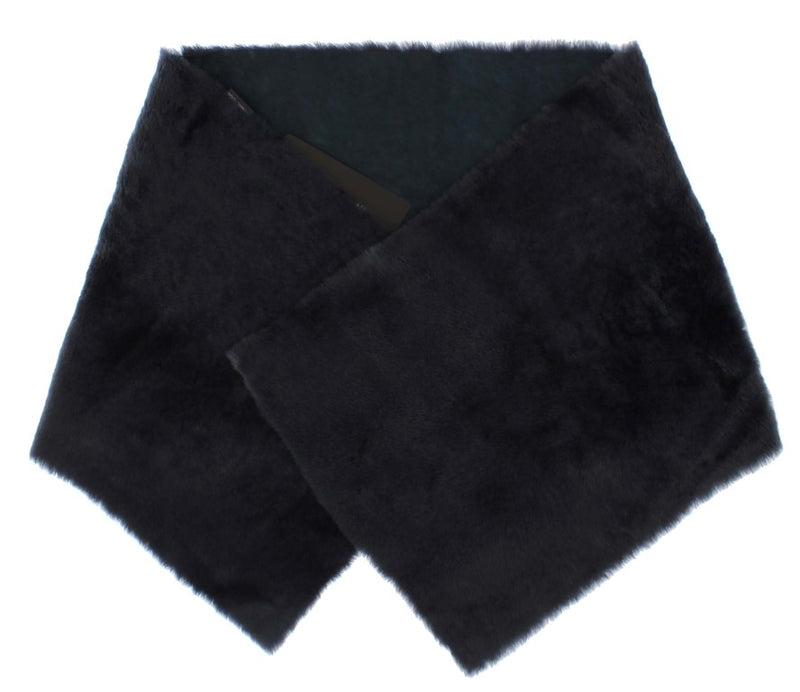 Purple Lambskin Fur Silk Scarf