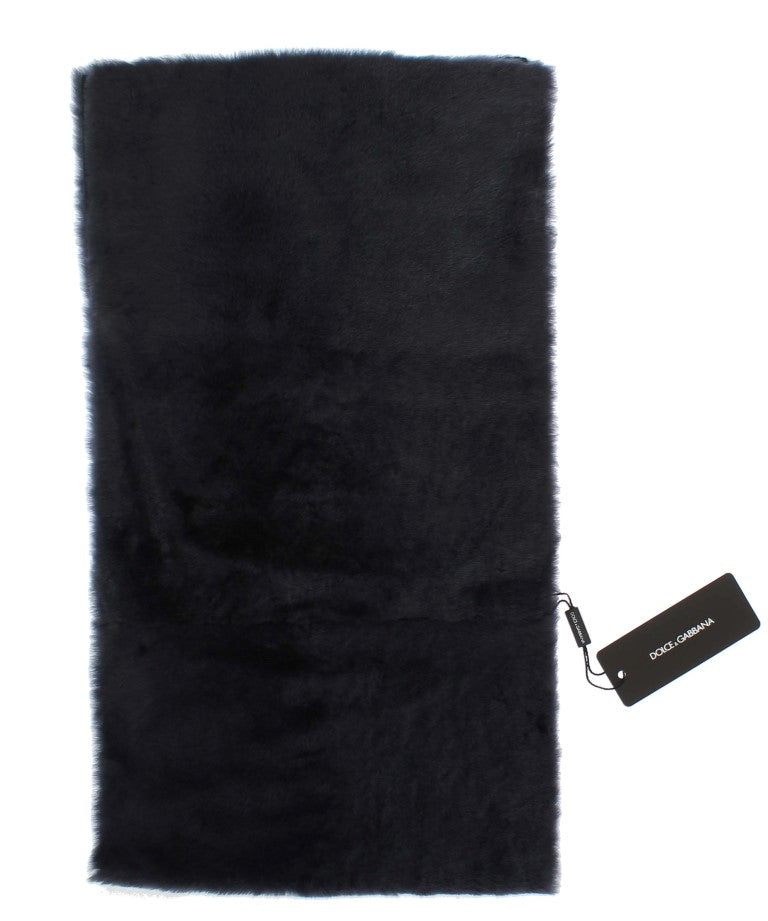 Purple Lambskin Fur Silk Scarf