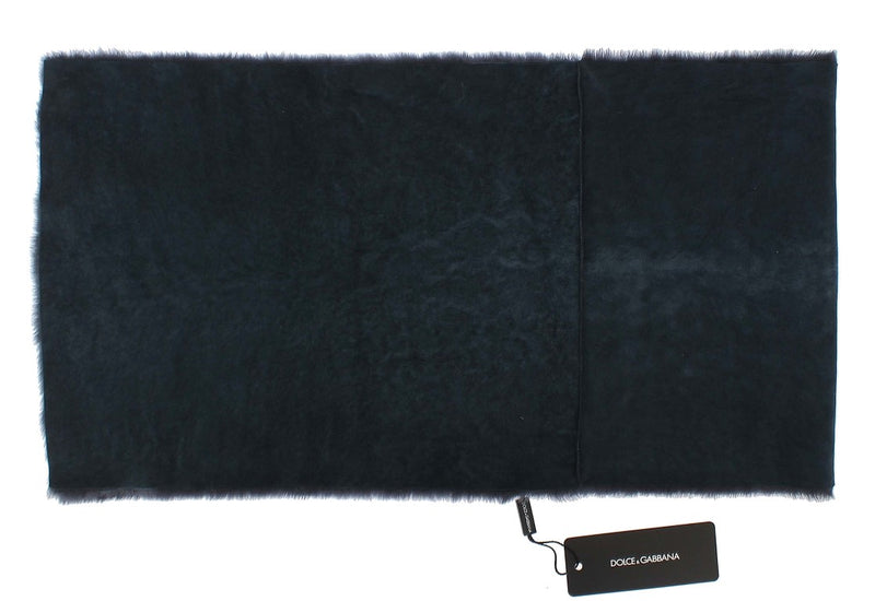 Purple Lambskin Fur Silk Scarf