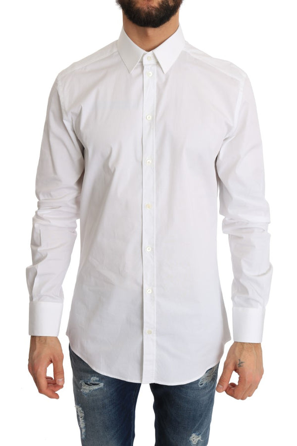 White  Cotton GOLD Slim Fit Shirt