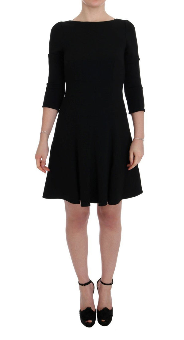 Black Stretch Shift Short Dress