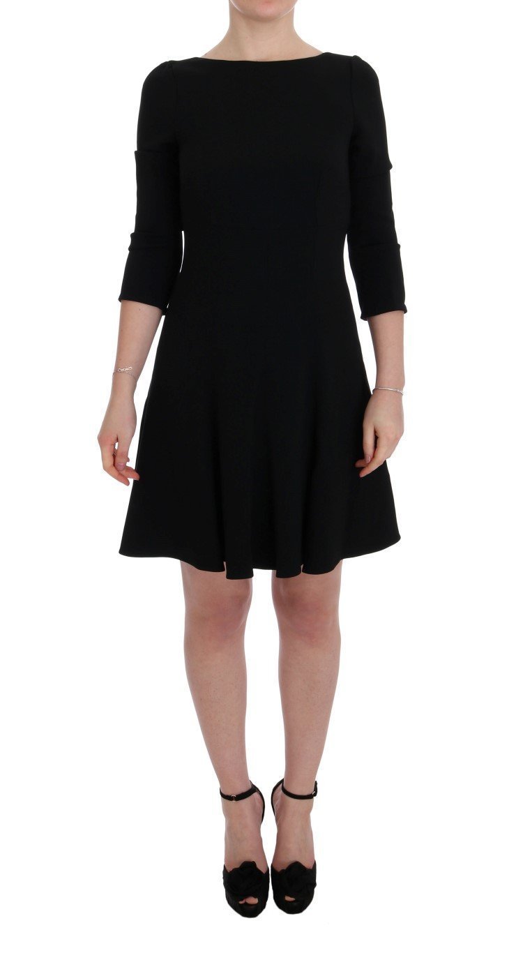 Black Stretch Shift Short Dress