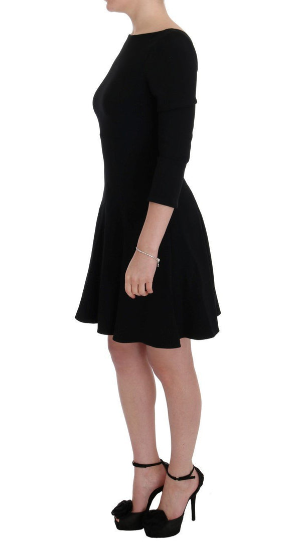 Black Stretch Shift Short Dress