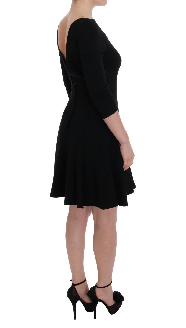 Black Stretch Shift Short Dress