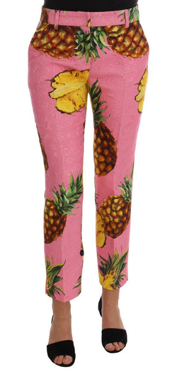Multicolor Pineapple Jacquard Print Pants
