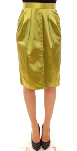 Green Stretch Knee High Pencil Skirt