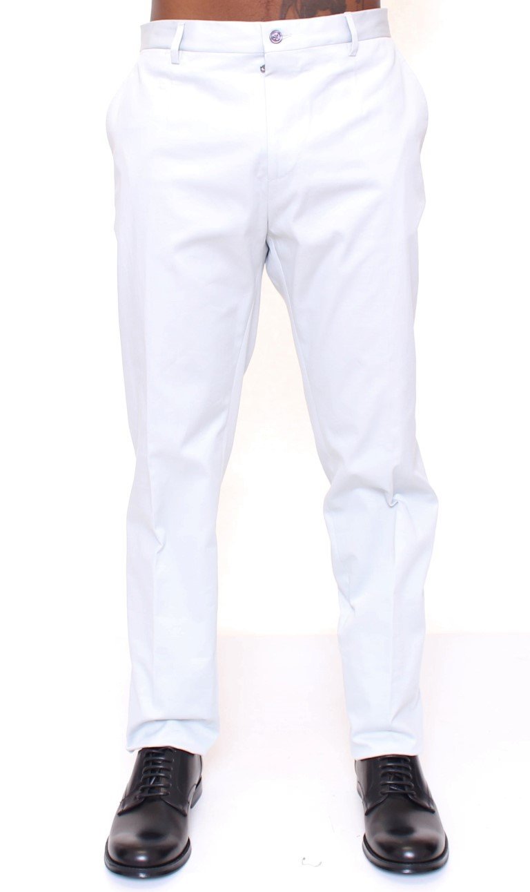 Light Blue Regular Fit Logo Dress Pants