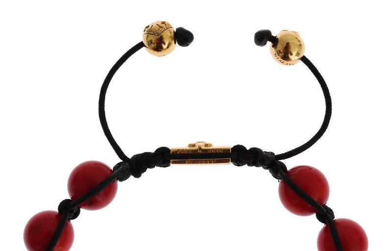 CZ Red Coral Gold 925 Silver Bracelet