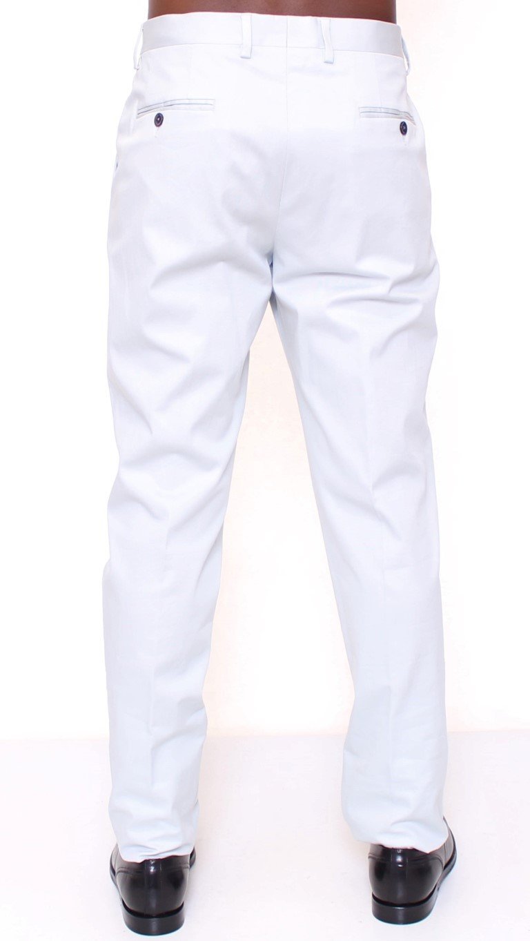 Light Blue Regular Fit Logo Dress Pants