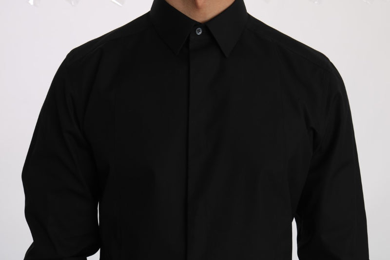 Black Cotton GOLD Slim Fit Shirt