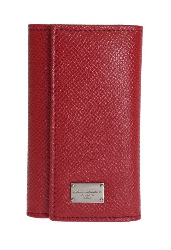Red Leather Key Case Wallet
