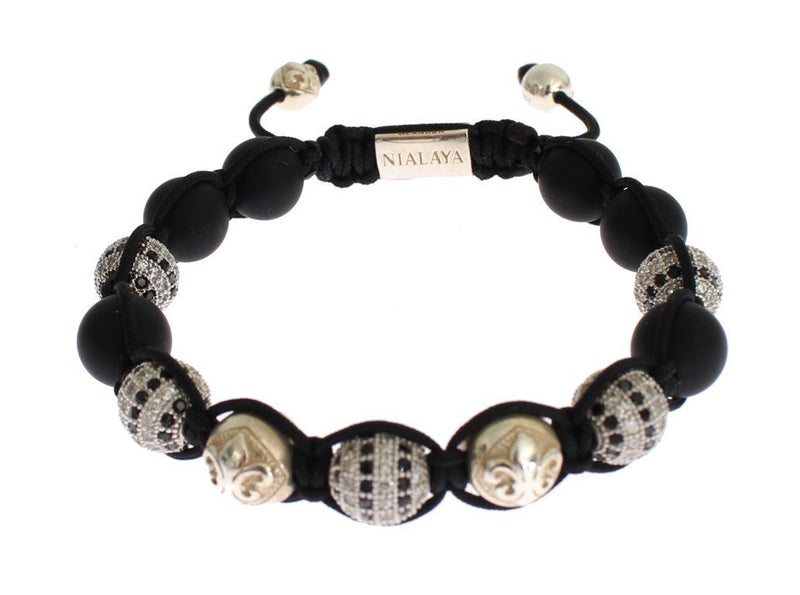 CZ Black Matte Onyx 925 Silver Bracelet