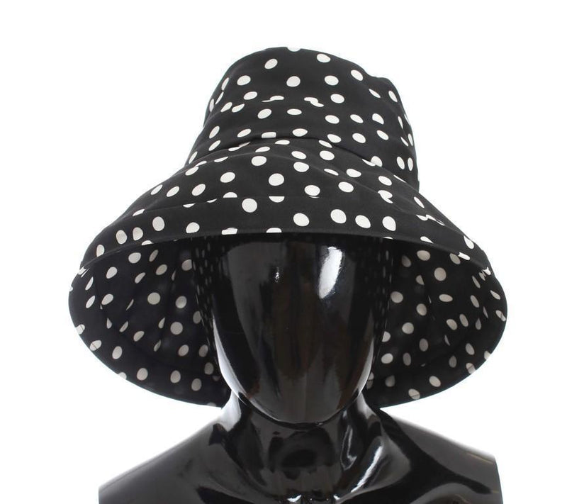 Black White Wide Brim Bucket Hat