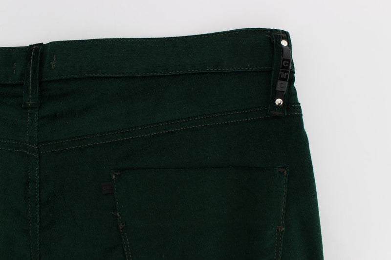 Green Corduroy Slim Fit Pants Jeans