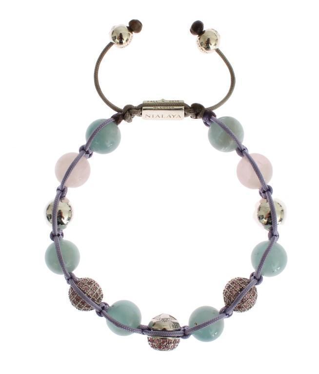 CZ Amethyst Aquamarine 925 Silver Bracelet