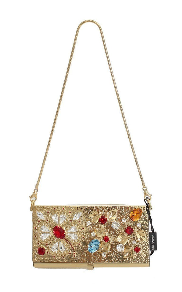 Gold Brass Crystal Clutch Bag