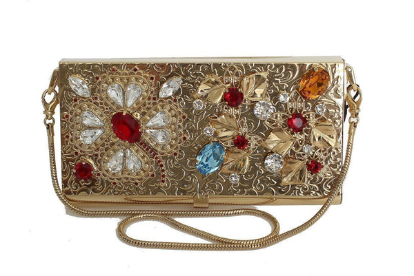 Gold Brass Crystal Clutch Bag