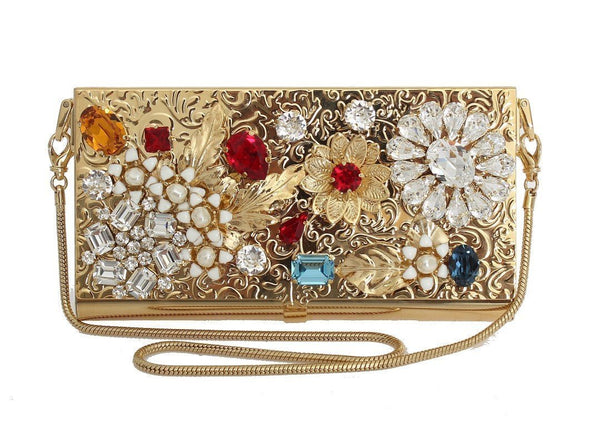 Gold Brass Crystal Clutch Bag