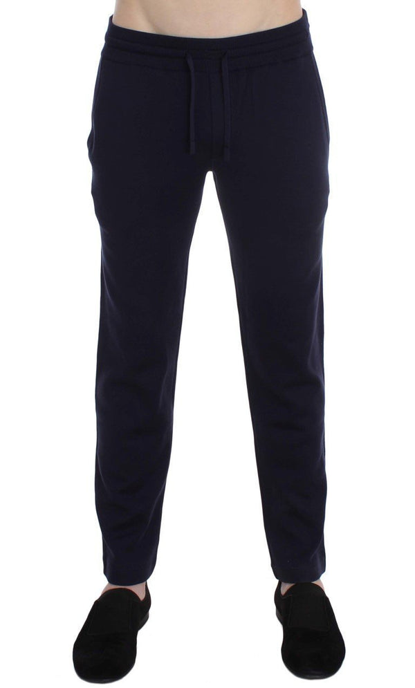 Blue Silk Mens Casual Training Sport Pants