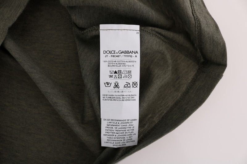 Green Cotton Crewneck Tank Top