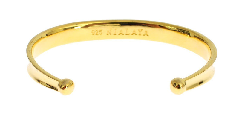 Gold 925 Silver Bangle Bracelet