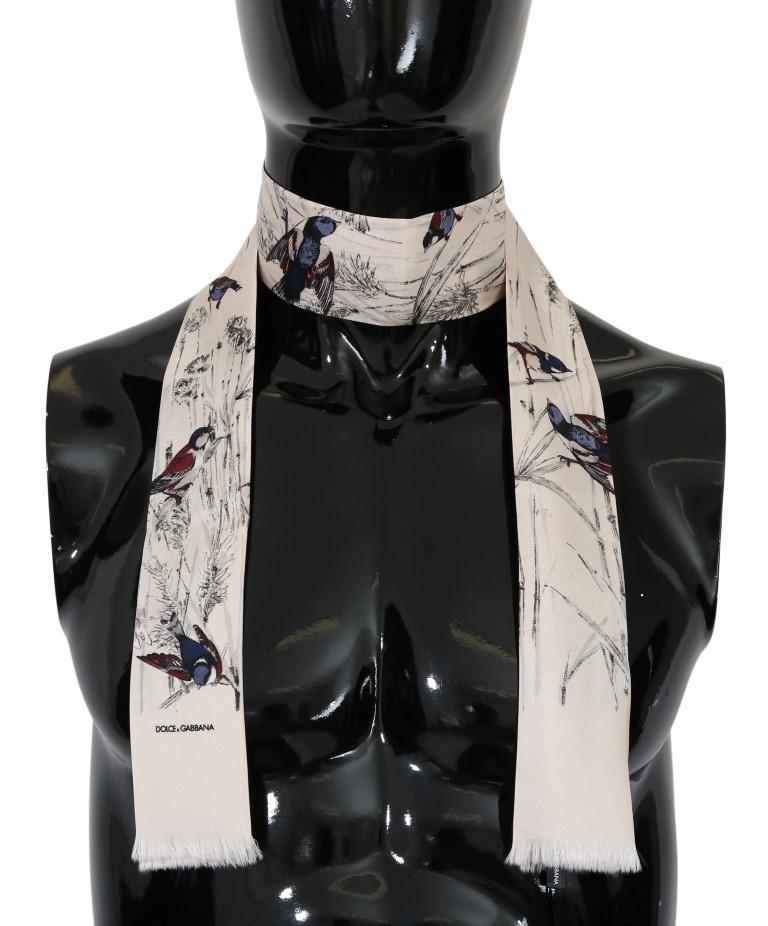 White Silk Bird Scarf