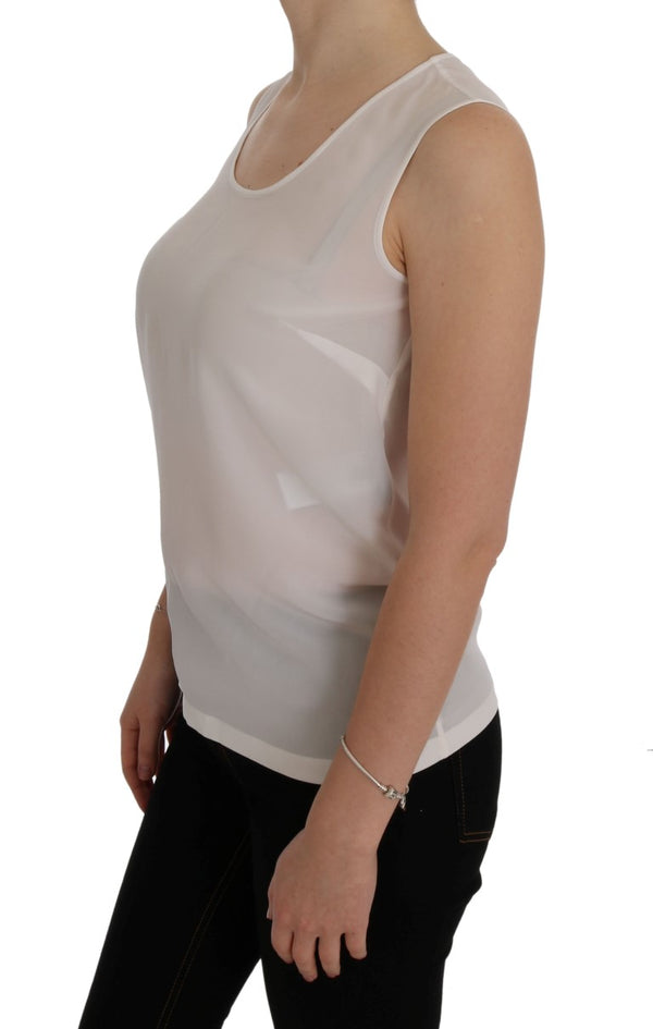 White Crystal Sleeveless T-Shirt