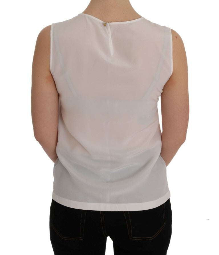 White Crystal Sleeveless T-Shirt