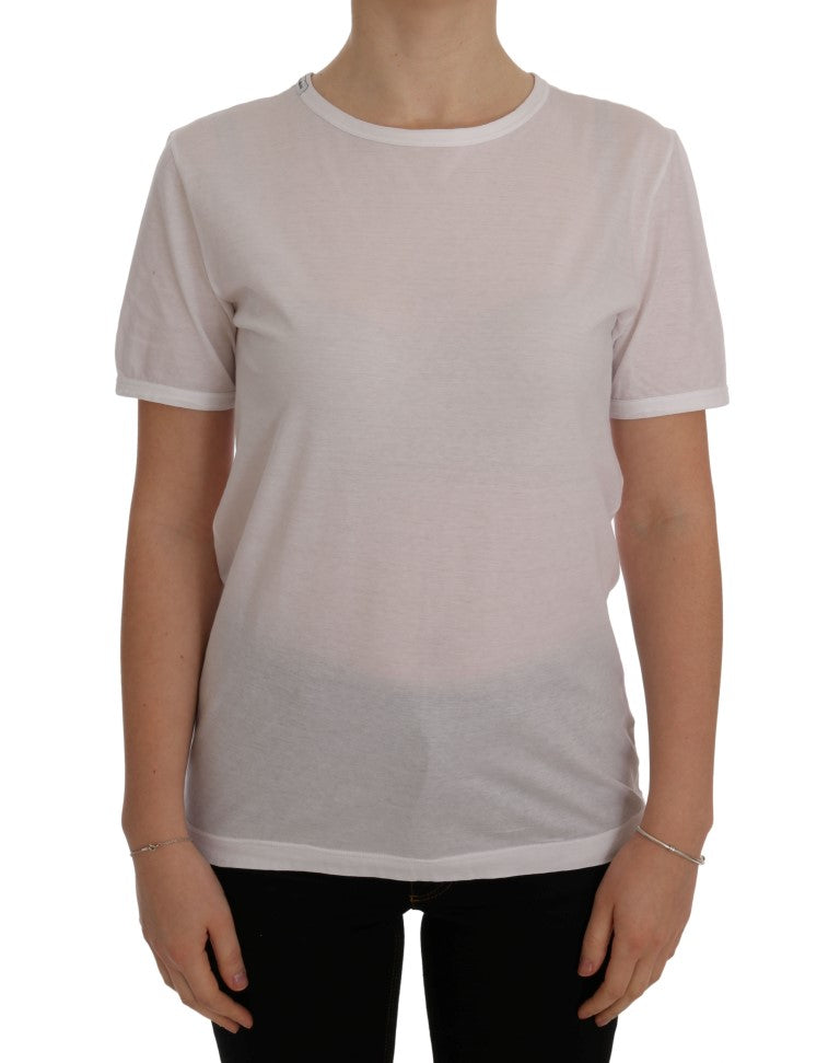 White Cotton Crewneck T-Shirt