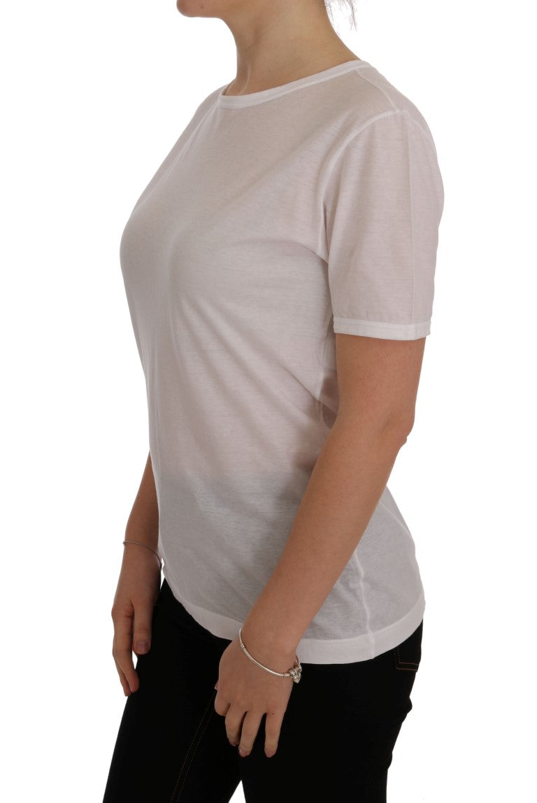 White Cotton Crewneck T-Shirt