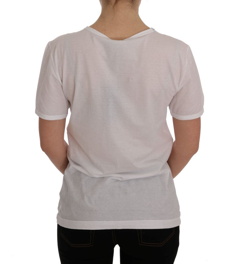 White Cotton Crewneck T-Shirt