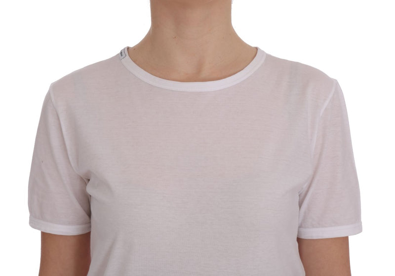 White Cotton Crewneck T-Shirt