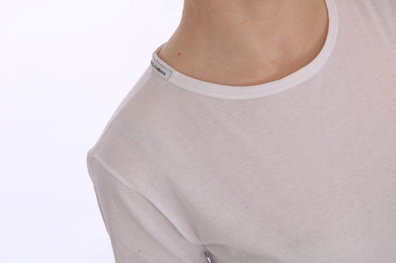 White Cotton Crewneck T-Shirt