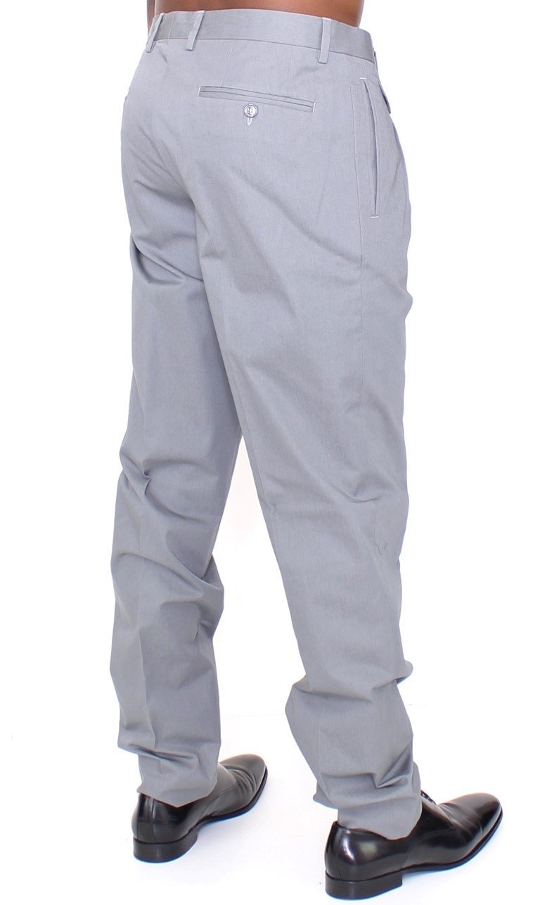 Gray Cotton Slim fit Pants Chinos