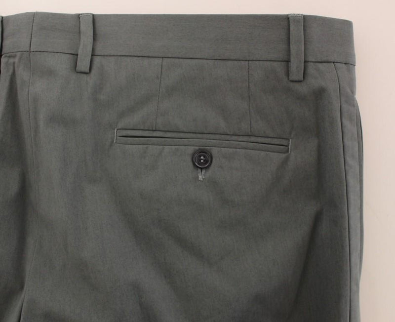 Gray Cotton Slim fit Pants Chinos