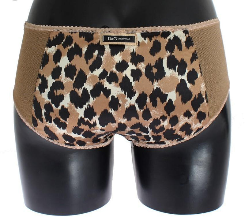 Beige Leopard Stretch Briefs Underwear Panties