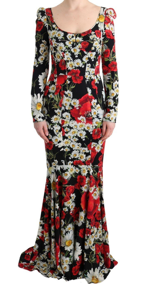 Multicolor Silk Floral Silk Stretch Dress