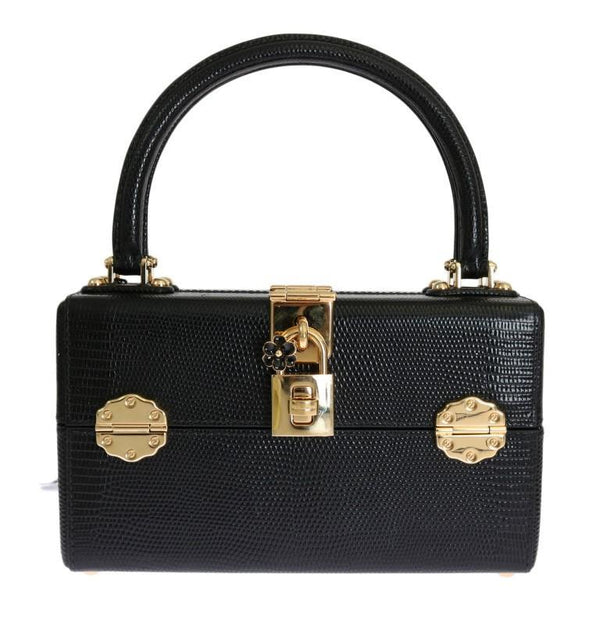 Black Leather Hand Cosmetic Bag